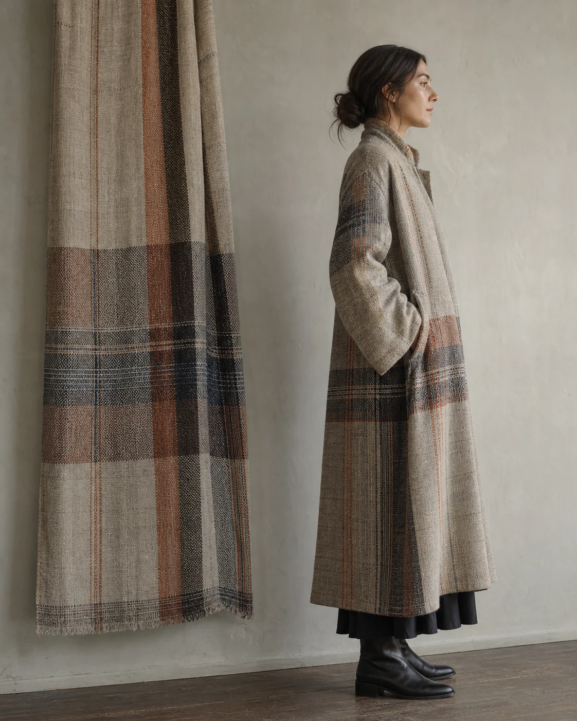Aster & Loom textiles and fashion key visual, an independent Rivenhall brand study.