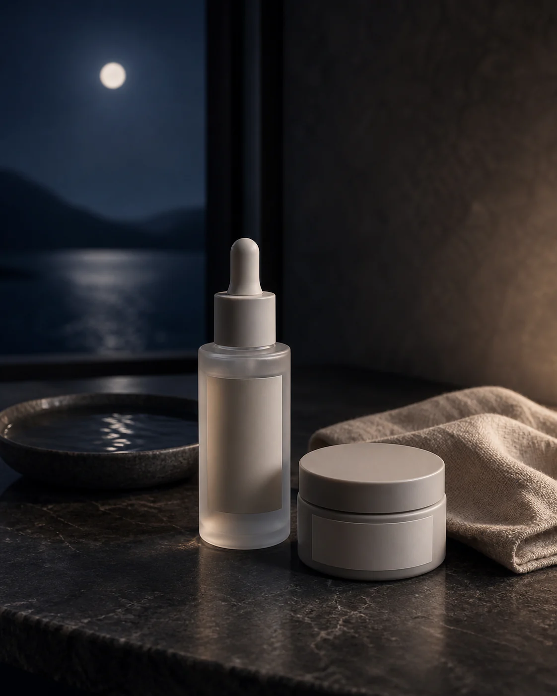 Nacre premium skincare key visual, an independent Rivenhall brand study.
