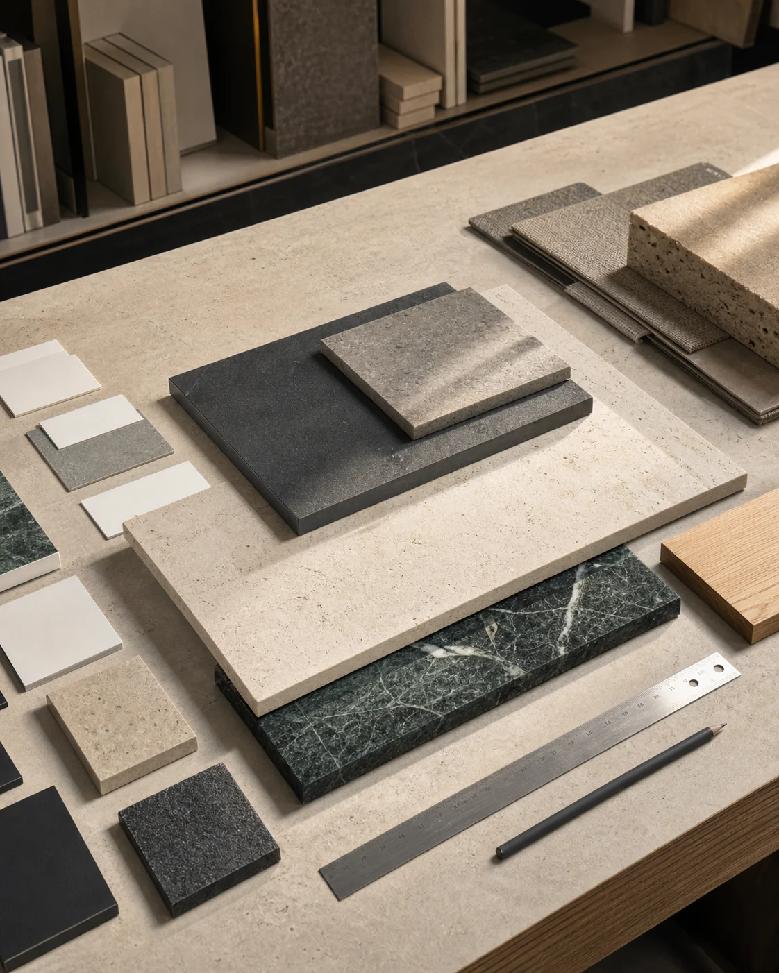Quarry Editions architectural surfaces key visual, an independent Rivenhall brand study.