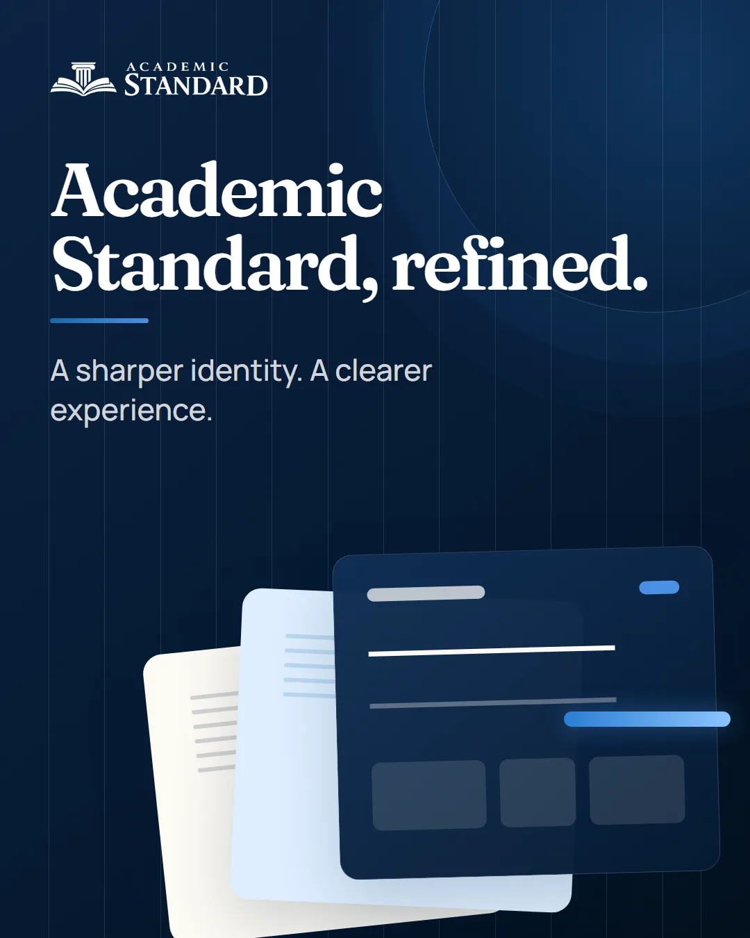 Academic Standard refined identity social graphic.